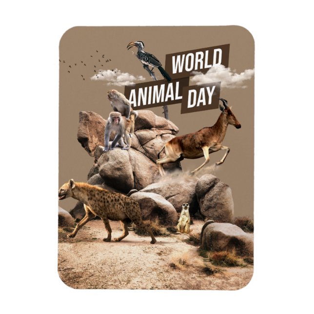 Imán Día Mundial de los Animales (Vertical)
