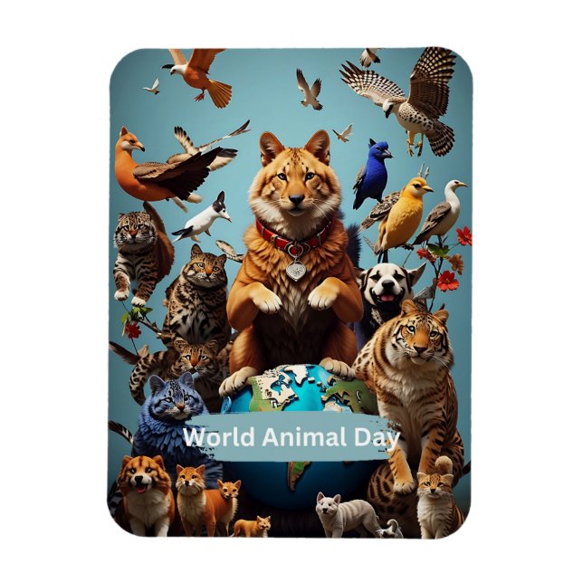 Imán Día Mundial de los Animales (Vertical)