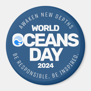 Imán Día Mundial de los Océanos Olas de la Tierra Estil