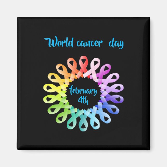 Imán Día Mundial del Cáncer (Frente)