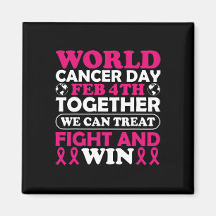 Imán Día Mundial del Cáncer 4 de febrero juntos podemos