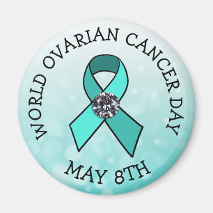 Imán Día Mundial del Cáncer de Ovario Botón de Fiest