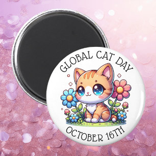 Imán Día mundial del gato 16 de octubre