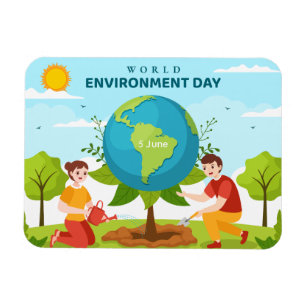 Imán Día Mundial del Medio Ambiente Plantación de Árbol