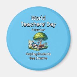 Imán Día Mundial del Profesor. Ayudar a los estudiantes