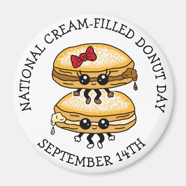 Imán Día Nacional de Donut Lleno de Crema - 14 de setie (Frente)