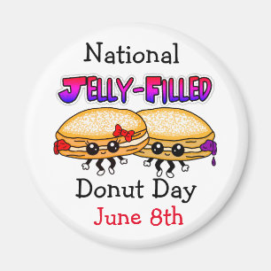 Imán Día Nacional de Donut Relleno De Jelly