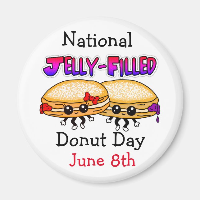 Imán Día Nacional de Donut Relleno De Jelly (Frente)
