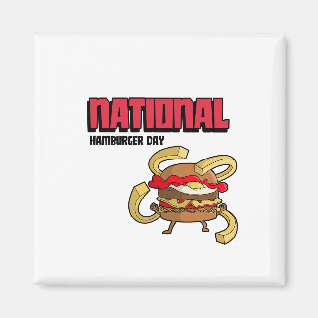 Imán Día Nacional de Hamburguesa (Frente)