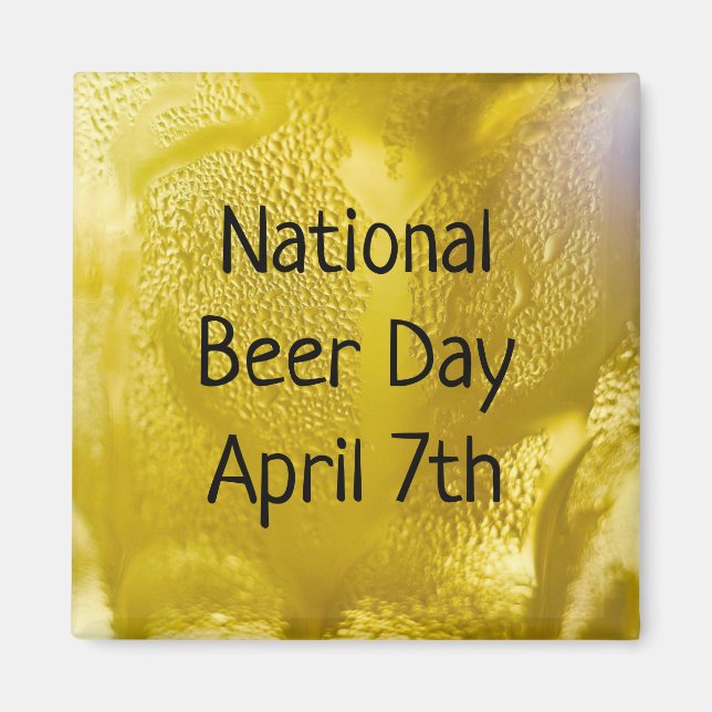 Imán Día Nacional de la Cerveza 7 de abril divertido im (Frente)