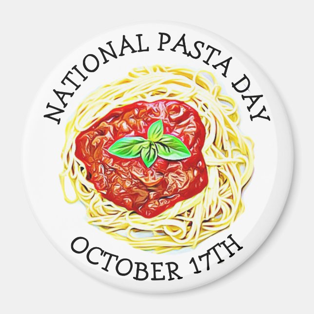 Imán Día Nacional de la Pasta 17 de Octubre Festividad  (Frente)