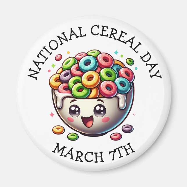 Imán Día Nacional del Cereal 7 de marzo