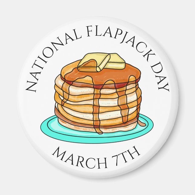 Imán Día nacional del Flapjack 7 de marzo (Frente)