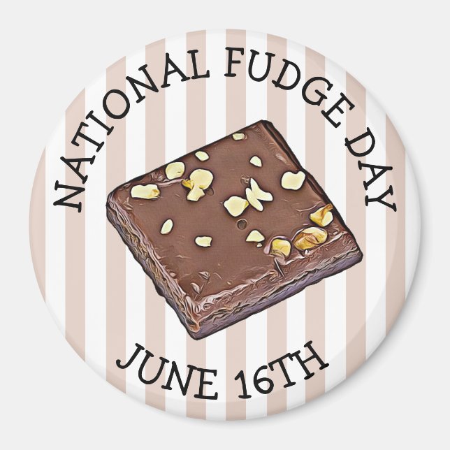 Imán Día Nacional del Fudge 16 de junio (Frente)