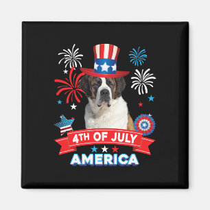 Imán Día Patriótico De Julio Independencia De Perro De