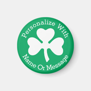 Imán Día PERSONALIZADO del St Patricks del trébol