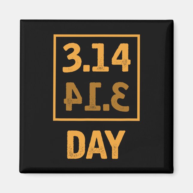 Imán Día Pi - 3,14 = Coincidencia de Pie Byckwards (Frente)