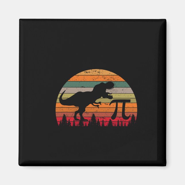 Imán Día Retro Pi 3.14 Dinosaurio Divertido Día Pi Mate (Frente)
