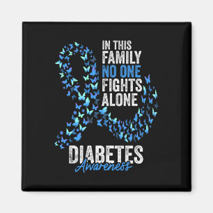 Imán Diabetes Awareness Month Butterflies Cinta azul