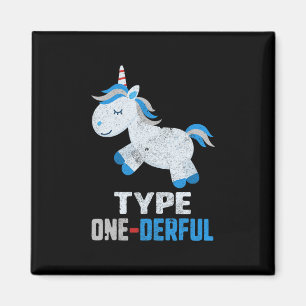 Imán Diabetes T1 Genial Unicorn Azul Conciencia