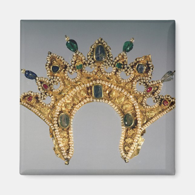 Imán Diadem ruso, juego de oro con perlas (Frente)