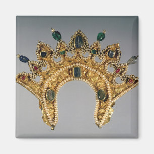 Imán Diadema rusa, oro fijado con las perlas