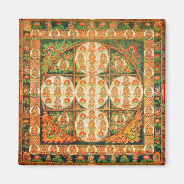 Imán Diagrama cósmico de Mandala para meditación (Frente)