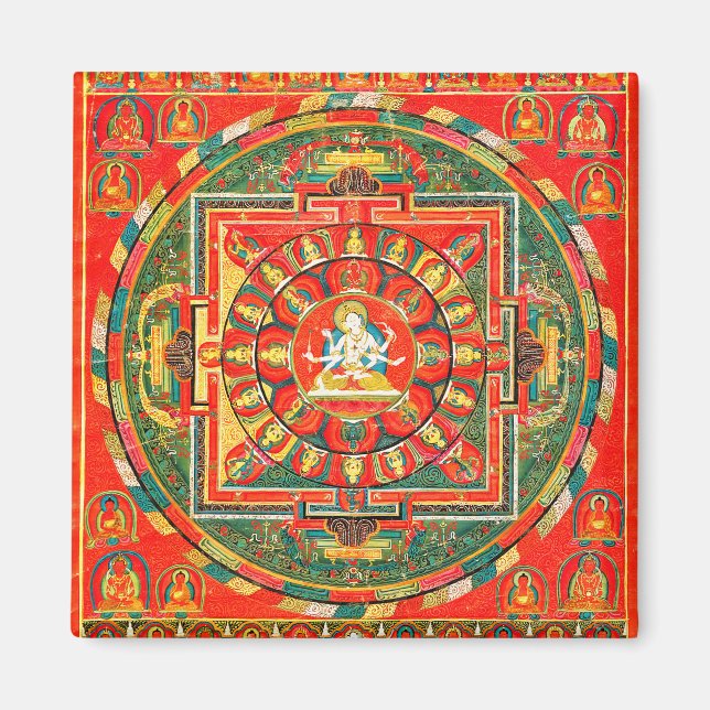 Imán Diagrama cósmico de Mandala para meditación (Frente)