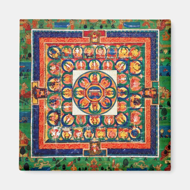 Imán Diagrama cósmico de Mandala para meditación (Frente)