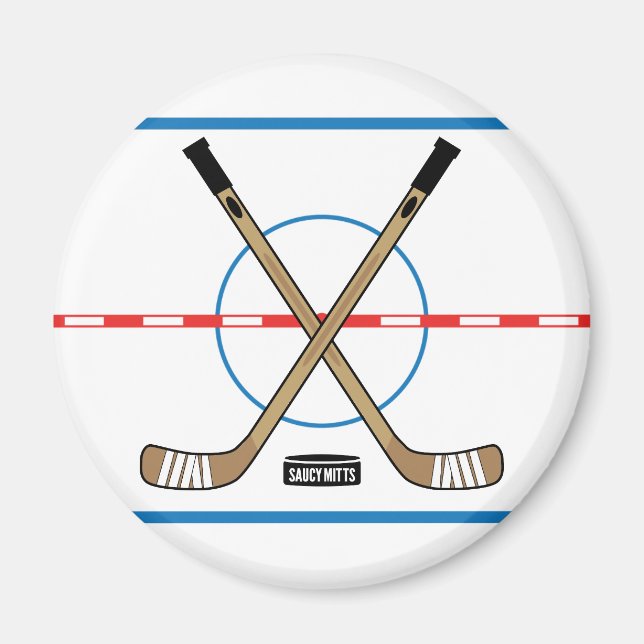 Imán Diagrama de pista de hockey hockey sobre hielo peg (Frente)