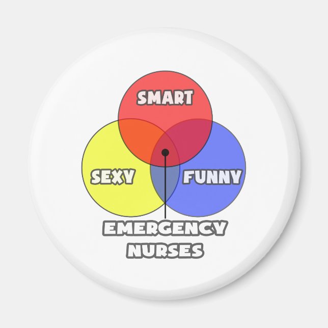 Imán Diagrama de Venn.. Enfermeras de emergencia (Frente)