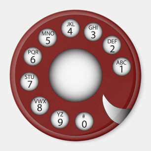 Imán Dial rotatorio del teléfono (rojo)