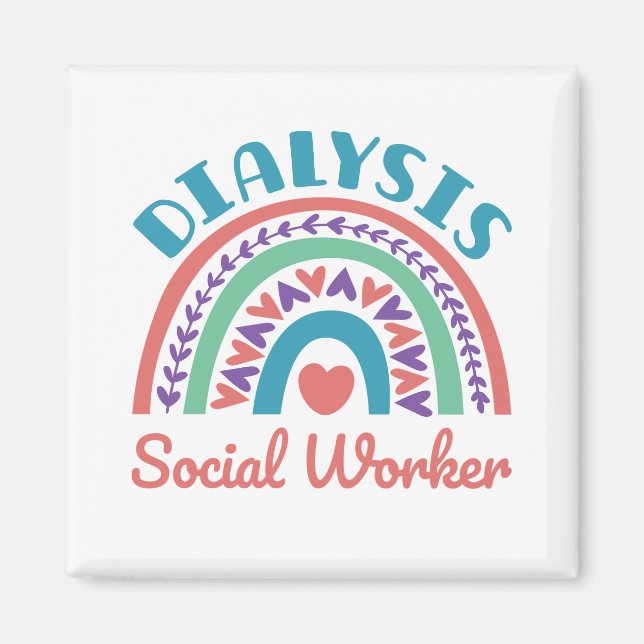 Imán Diálisis de trabajador social LCSW Arcoiris renal (Frente)