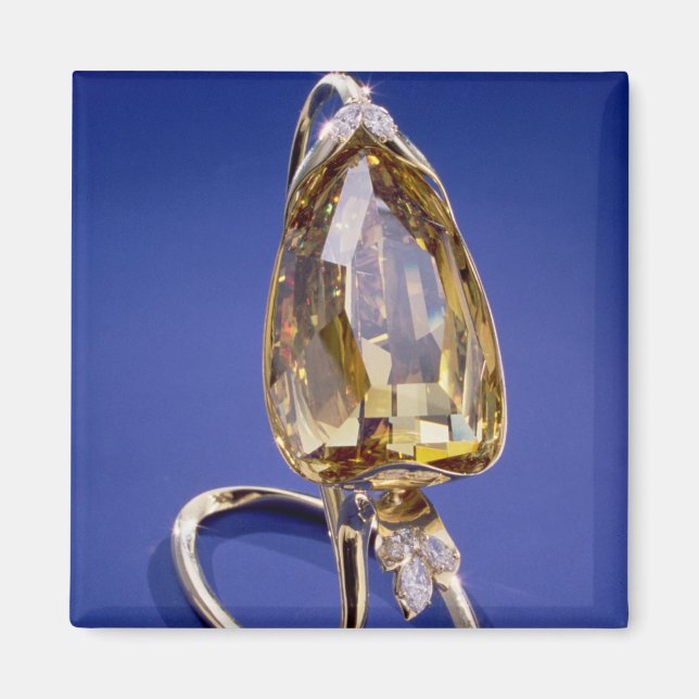 Imán diamante amarillo "incomparable" en un ambiente do (Frente)