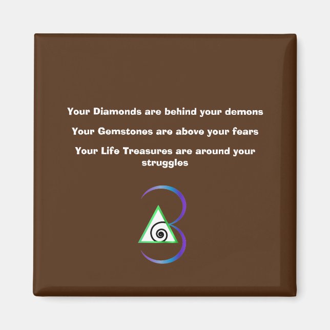 Imán Diamantes, piedras preciosas, tesoros de vida, ima (Frente)