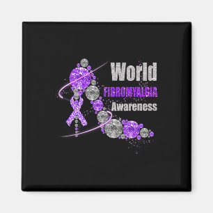 Imán Diamond Shoes World Fibromyalgia Awareness Warrior