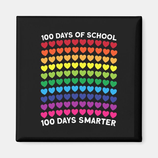 Imán Días De Escuela 100 Días Más Inteligentes Corazón  (Frente)