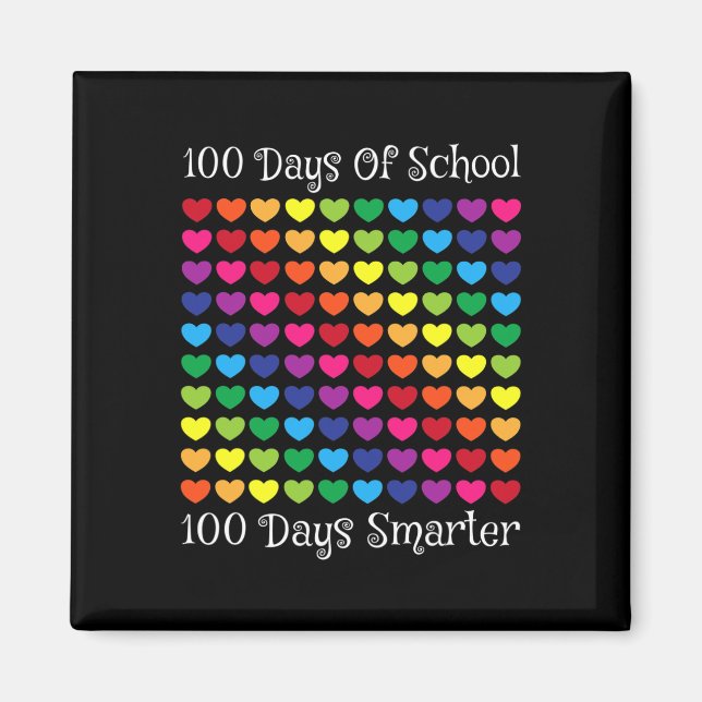 Imán Días De Escuela 100 Días Más Inteligentes Corazón  (Frente)