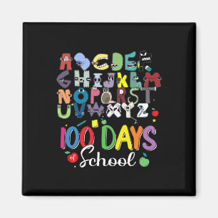 Imán Días de escuela, alfabeto, abc, vestuario escolar