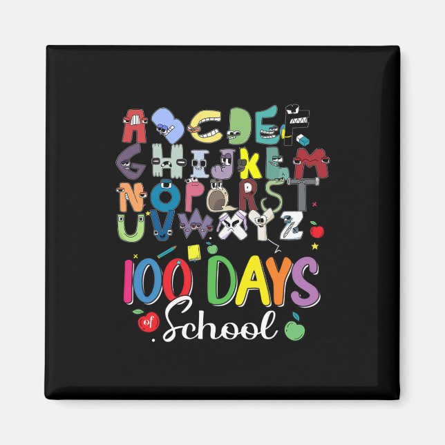Imán Días de escuela, alfabeto, abc, vestuario escolar (Frente)