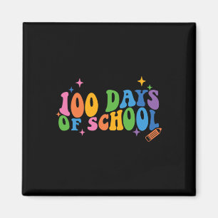 Imán Días De Escuela Retro Groovy 100° Día De La Escuel