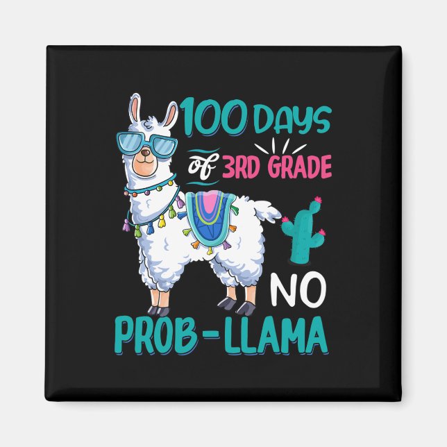 Imán Días De Escuela Sin Probllama Llama Tercer Grado D (Frente)