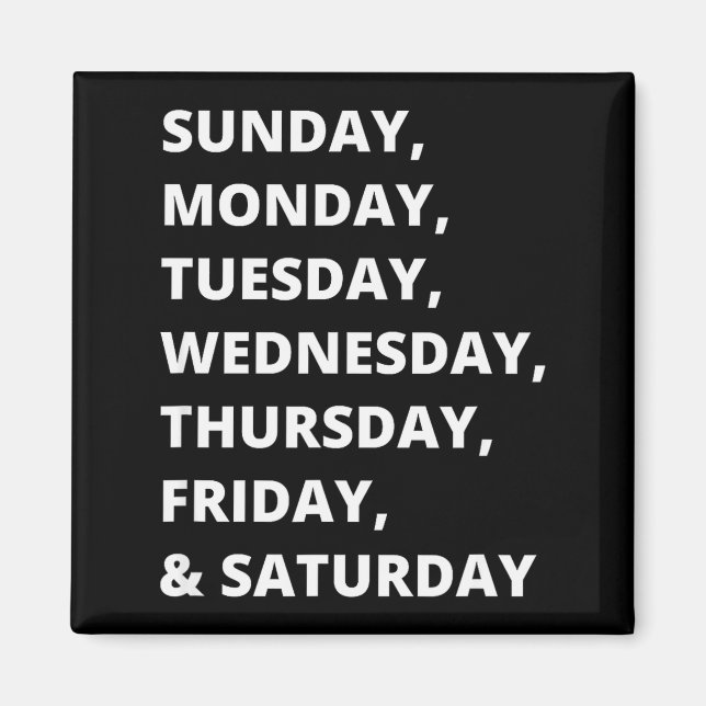 Imán Días de la semana  (Frente)