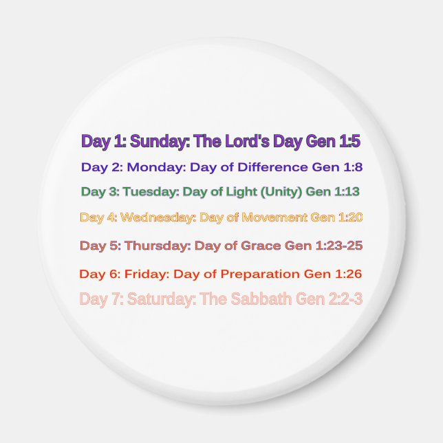Imán Días de la semana (Frente)