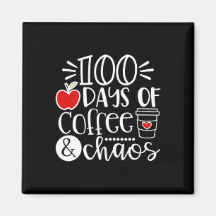 Imán Días De Maestra De Caos De Café Felices 100 Días D