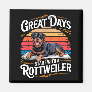 Imán Días Geniales Antiguos Comienzan Con Un Rottweiler