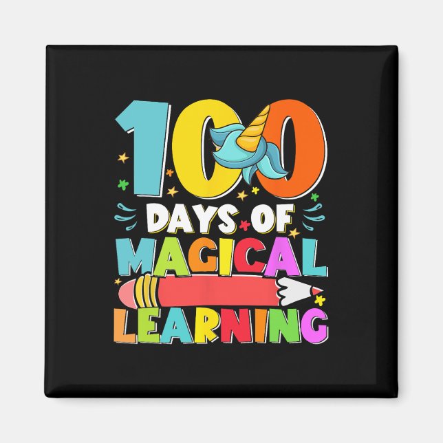 Imán Días Magical Aprendiendo Niños Costume 100º Día De (Frente)