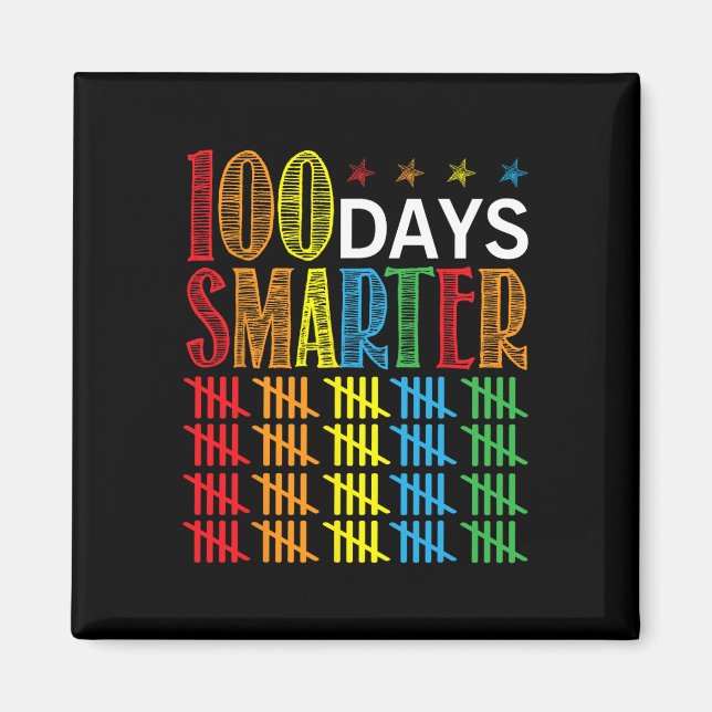 Imán Días más inteligentes: 100 días feliz de té escola (Frente)