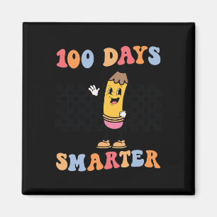 Imán Días Más Inteligentes Lápiz Retro Groovy 100 Días 