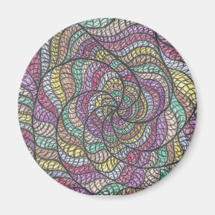 Imán Diba   Arte abstracto colorido en espiral dibujado